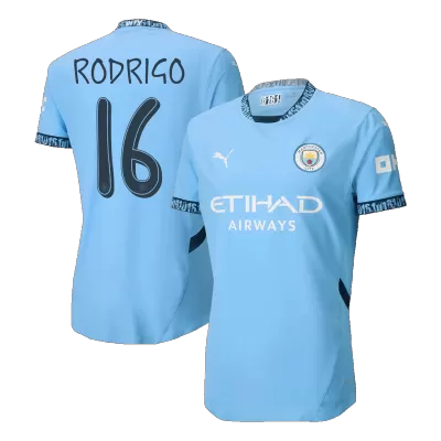 UCL Men's Authentic RODRIGO #16 Manchester City Home Soccer Jersey Shirt 2024/25 - Player Version - Pro Jersey Shop