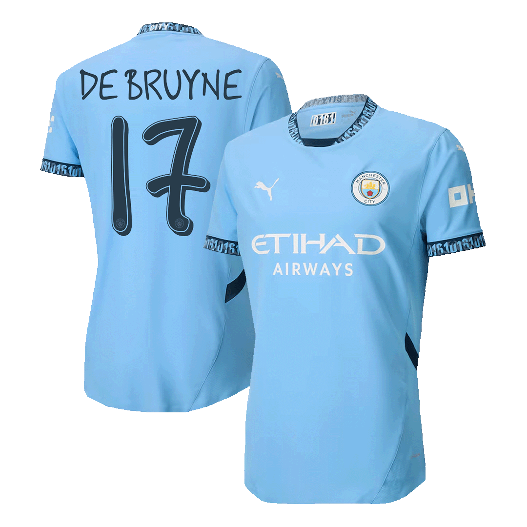 Manchester City DE BRUYNE #17 Home Soccer Match Jersey UCL - Pro Jersey Shop