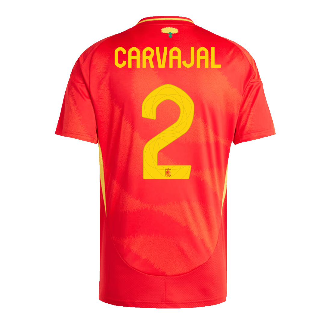 Premium Quality Men's CARVAJAL #2 Spain Home Soccer Jersey Shirt Euro - Fan Version - Pro Jersey Shop