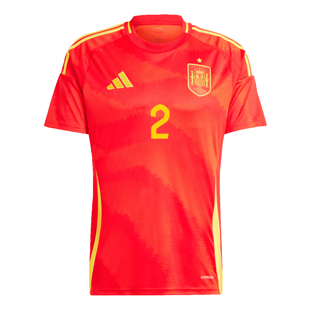 Premium Quality Men's CARVAJAL #2 Spain Home Soccer Jersey Shirt Euro - Fan Version - Pro Jersey Shop