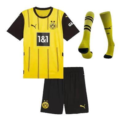 Premium Quality Kids Borussia Dortmund Home Soccer Jersey Whole Kit (Jersey+Shorts+Socks) 2024/25 - Pro Jersey Shop