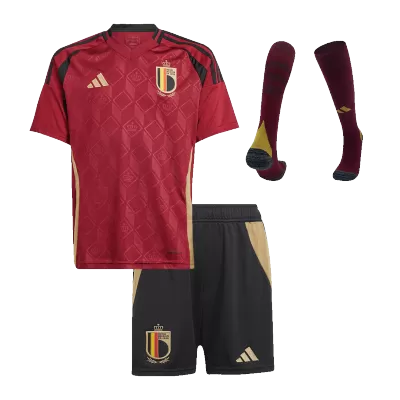 Kids Belgium Home Soccer Jersey Whole Kit (Jersey+Shorts+Socks) Euro 2024 - Pro Jersey Shop