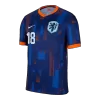 Men's MALEN #18 Netherlands Away Soccer Jersey Shirt Euro 2024 - Fan Version - Pro Jersey Shop