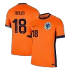 Men's MALEN #18 Netherlands Home Soccer Jersey Shirt Euro 2024 - Fan Version - Pro Jersey Shop