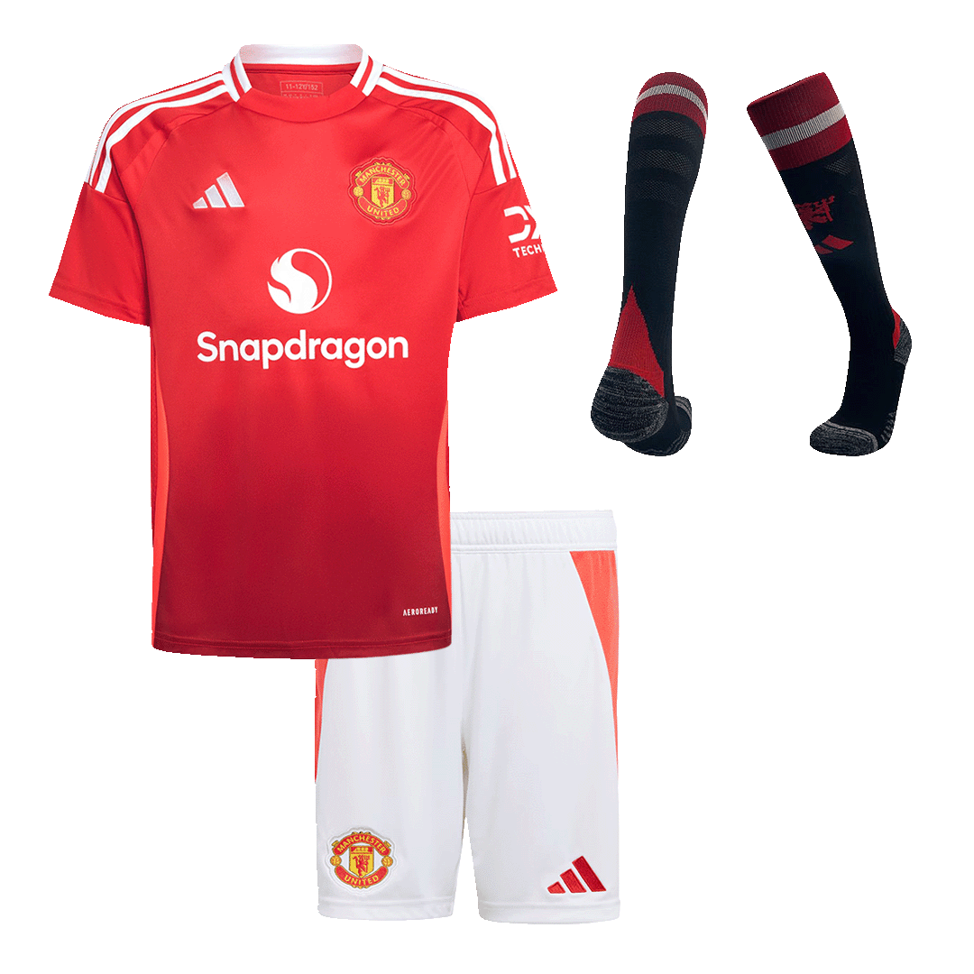 Kids Manchester United Home Soccer Jersey Full Kit - Pro Jersey Shop