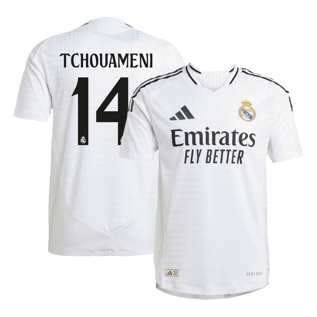 Premium Quality Men's Authentic TCHOUAMENI #14 Real Madrid Home Soccer Jersey Shirt - Player Version - Pro Jersey Shop