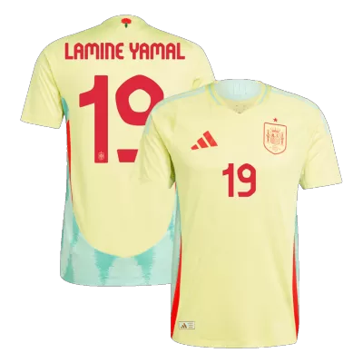 Men's Authentic LAMINE YAMAL #19 Spain Away Soccer Jersey Shirt 2024 - Player Version - Pro Jersey Shop