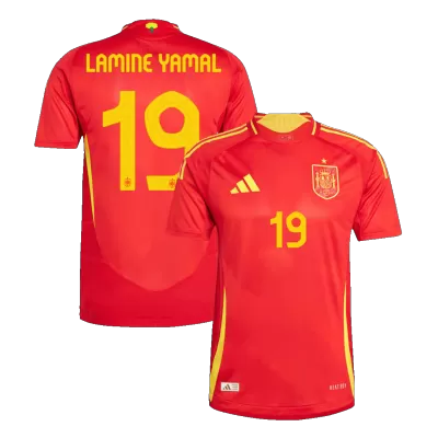 Men's Authentic LAMINE YAMAL #19 Spain Home Soccer Jersey Shirt 2024 - Player Version - Pro Jersey Shop