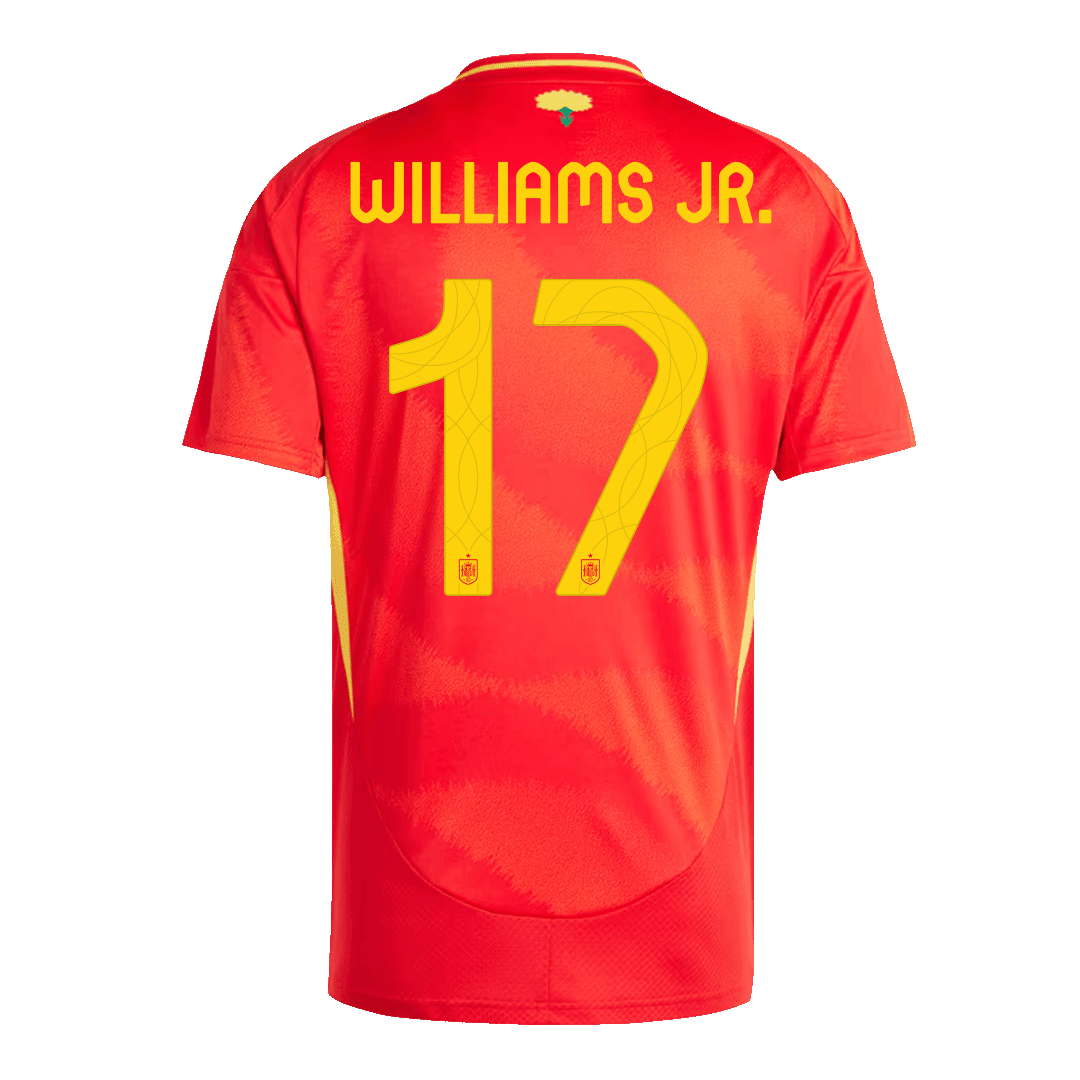 Premium Quality Men's WILLIAMS JR. #17 Spain Home Soccer Jersey Shirt Euro - Fan Version - Pro Jersey Shop