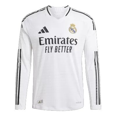 Men's Authentic Real Madrid Home Soccer Long Sleeves Jersey Shirt 2024/25 - Player Version - Pro Jersey Shop