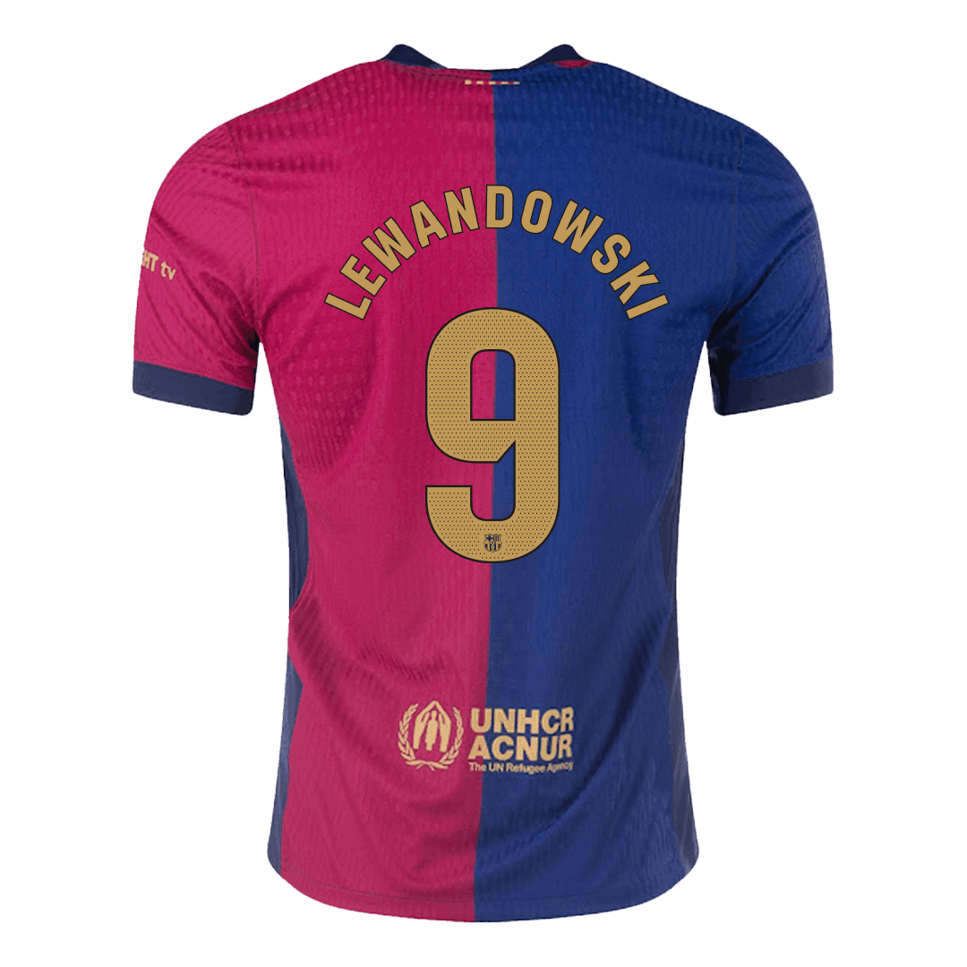 Men's Authentic LEWANDOWSKI #9 Barcelona Home Soccer Jersey Shirt - Player Version - Pro Jersey Shop