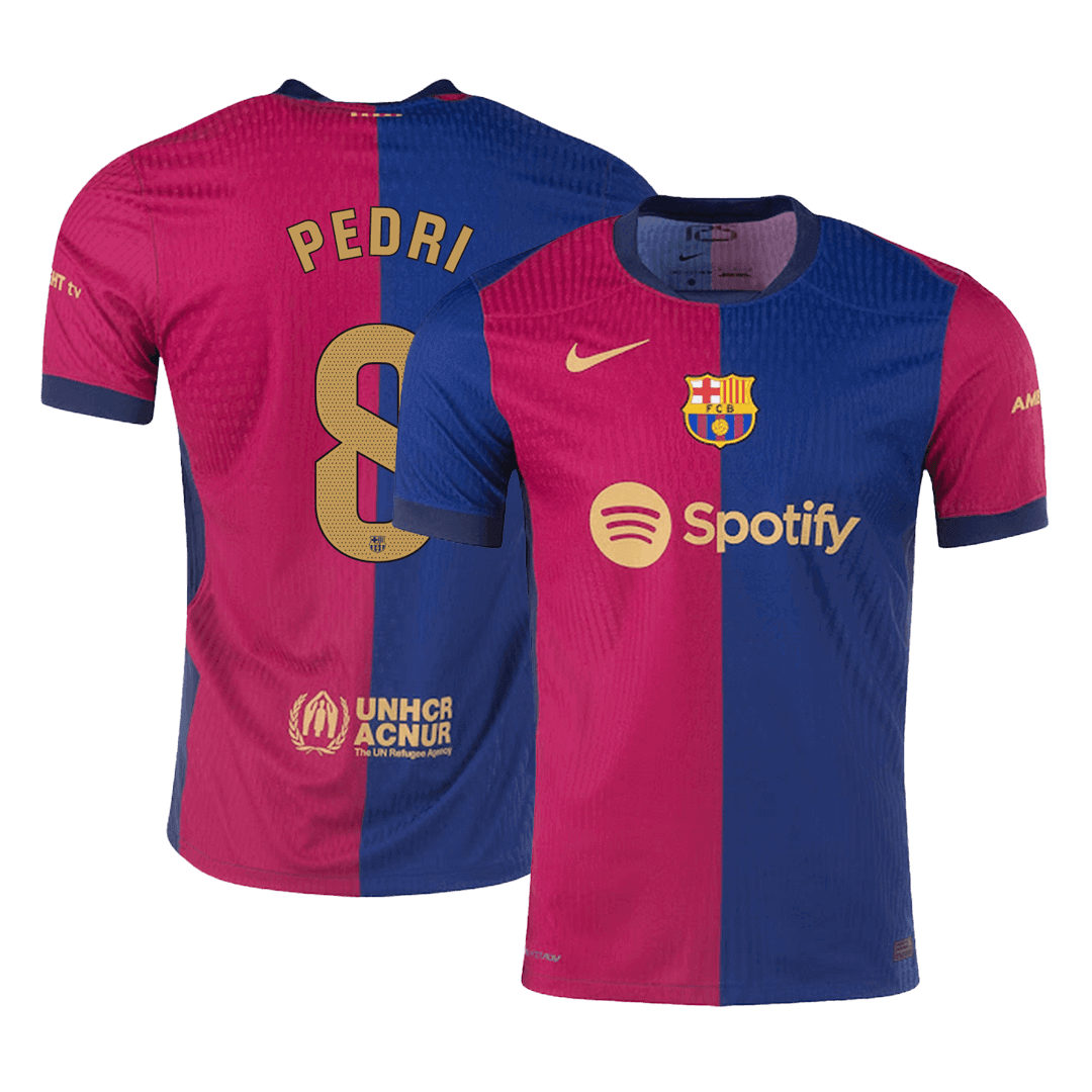 Men's Authentic PEDRI #8 Barcelona Home Soccer Jersey Shirt - Player Version - Pro Jersey Shop