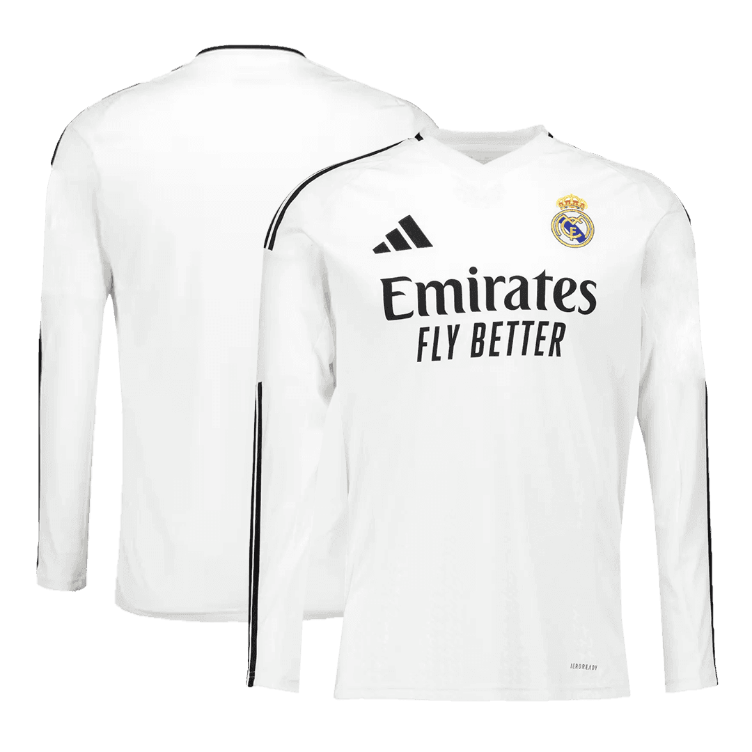 Men's Real Madrid Home Long Sleeves Soccer Jersey Shirt - Fan Version - Pro Jersey Shop