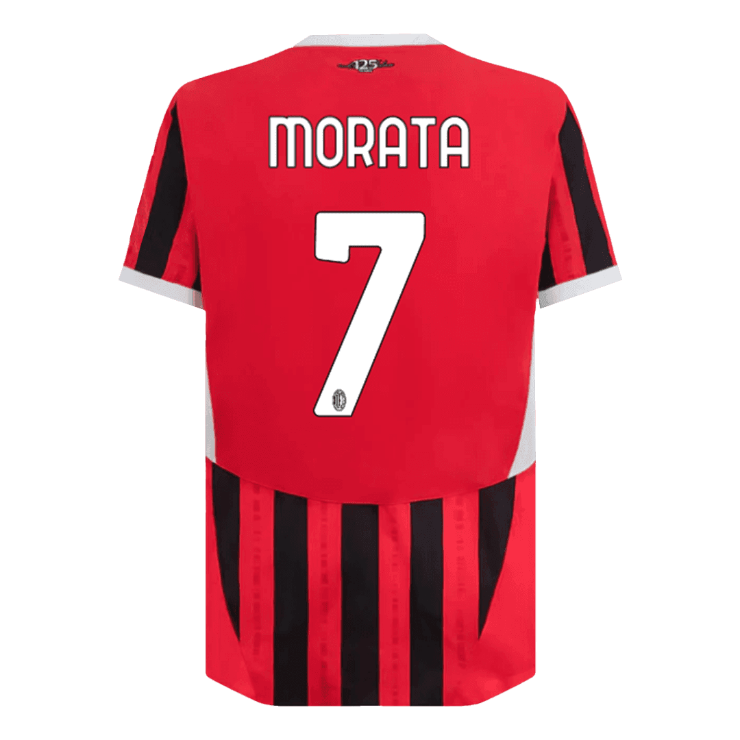 Men's Authentic MORATA #7 AC Milan Home Soccer Jersey Shirt - Player Version - Pro Jersey Shop