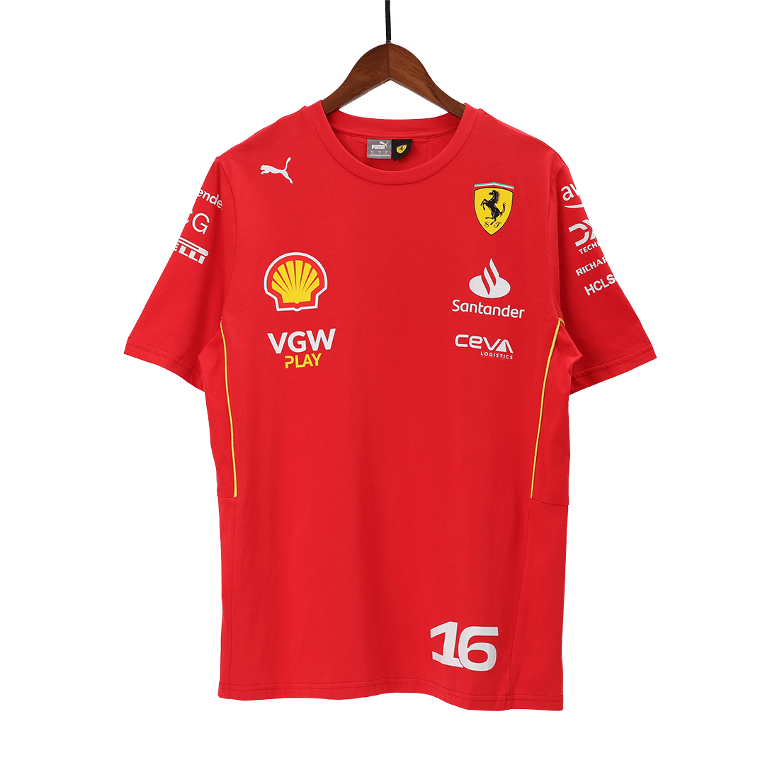 Men's Ferrari F1 Racing Team Charles Leclerc #16 T-Shirt Red - Pro Jersey Shop