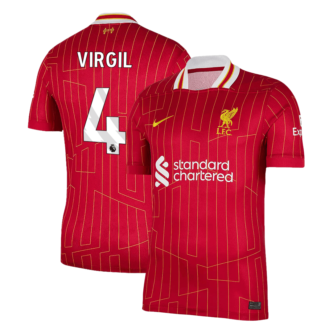 Premium Quality Men's VIRGIL #4 Liverpool Home Soccer Jersey Shirt - Fan Version - Pro Jersey Shop