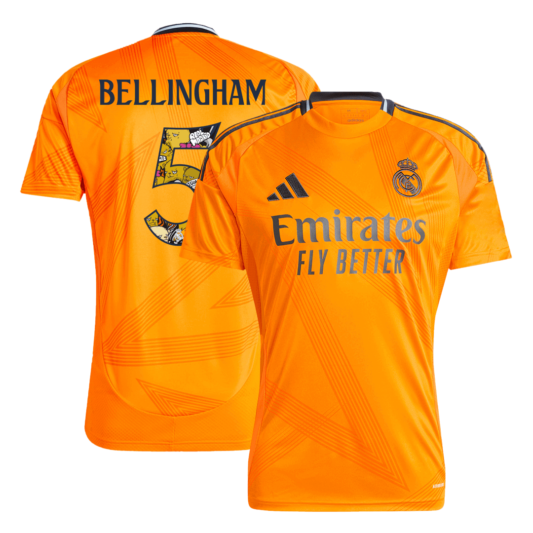 Premium Quality Men's BELLINGHAM #5 Real Madrid Away Soccer Jersey Shirt Bear Champ Font- Fan Version - Pro Jersey Shop