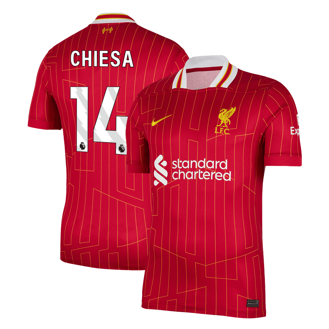 Premium Quality Men's CHIESA #14 Liverpool Home Soccer Jersey Shirt - Fan Version - Pro Jersey Shop