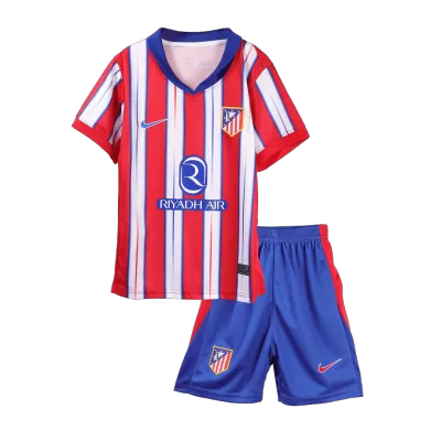 Kids Atletico Madrid Home Soccer Jersey Kit (Jersey+Shorts) 2024/25 - Pro Jersey Shop