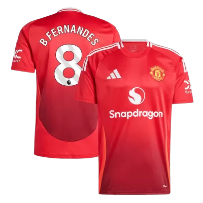 Premium Quality Men's B.FERNANDES #8 Manchester United Home Soccer Jersey Shirt 2024/25 - Fan Version - Pro Jersey Shop