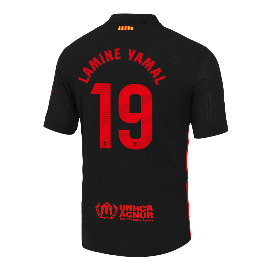 Men's Authentic LAMINE YAMAL #19 Barcelona Away Soccer Jersey Shirt Spotify Logo Without Text- Player Version - Pro Jersey Shop