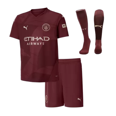 Kids Manchester City Third Away Soccer Jersey Whole Kit (Jersey+Shorts+Socks) 2024/25 - Pro Jersey Shop