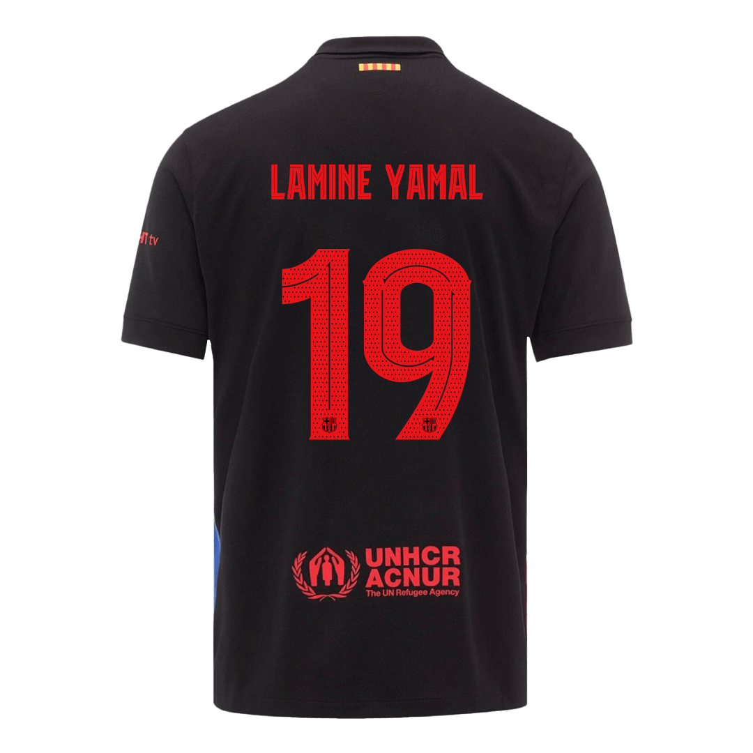UCL Men's LAMINE YAMAL #19 Barcelona Away Soccer Jersey Shirt Spotify Logo Without Text- Fan Version - Pro Jersey Shop