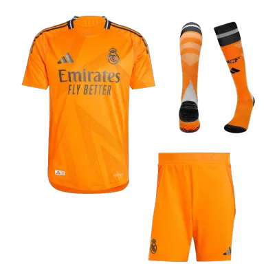 Men's Authentic Real Madrid Away Soccer Jersey Whole Kit (Jersey+Shorts+Socks) 2024/25 - Pro Jersey Shop