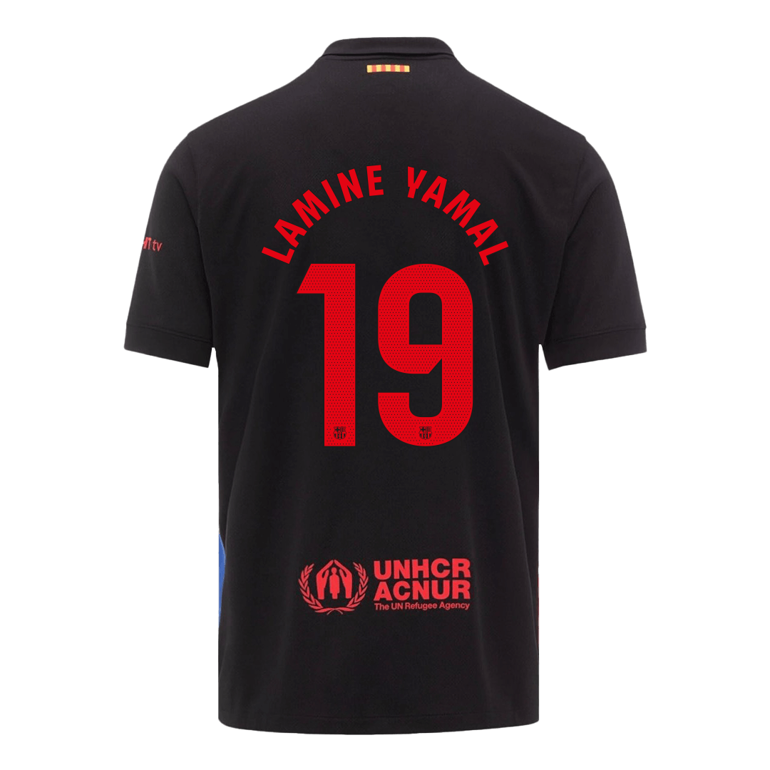 Men's LAMINE YAMAL #19 Barcelona Away Soccer Jersey Shirt Spotify Logo Without Text- Fan Version - Pro Jersey Shop