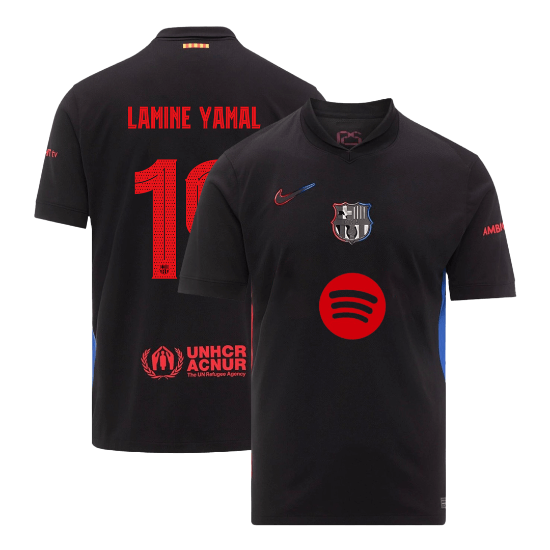UCL Men's LAMINE YAMAL #19 Barcelona Away Soccer Jersey Shirt Spotify Logo Without Text- Fan Version - Pro Jersey Shop
