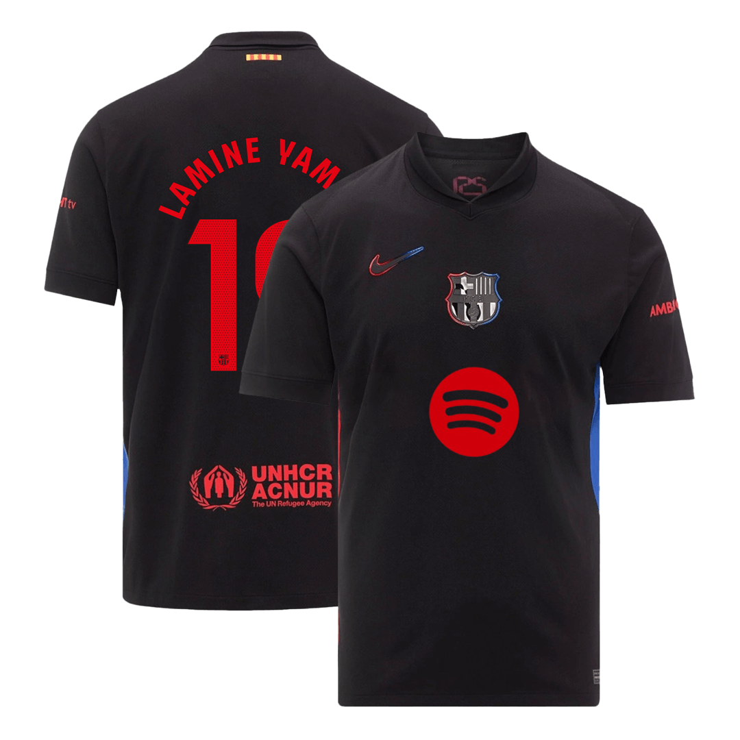 Men's LAMINE YAMAL #19 Barcelona Away Soccer Jersey Shirt Spotify Logo Without Text- Fan Version - Pro Jersey Shop
