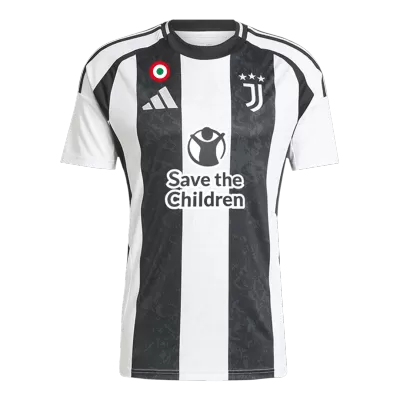 Men's Juventus Home Soccer Jersey Shirt 2024/25 Save The Children Sponsor- Fan Version - Pro Jersey Shop