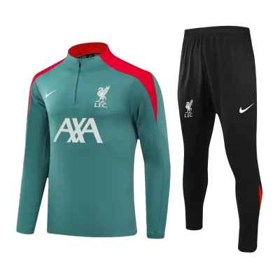 Men's Liverpool Zipper Tracksuit Sweat Shirt Kit (Top+Trousers) 2024/25 -Green - Pro Jersey Shop