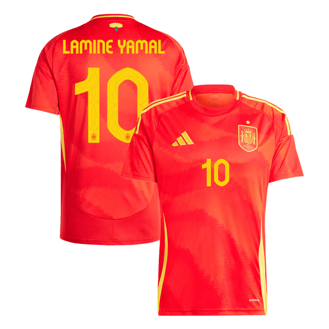Premium Quality Men's LAMINE YAMAL #10 Spain Home Soccer Jersey Shirt Euro - Fan Version - Pro Jersey Shop