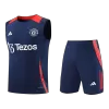 Men's Manchester United Soccer Sleeveless Training Kit (Top+Shorts) 2024/25 -Navy - Pro Jersey Shop