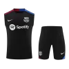 Men's Barcelona Soccer Sleeveless Training Kit (Top+Shorts) 2024/25 -Black - Pro Jersey Shop