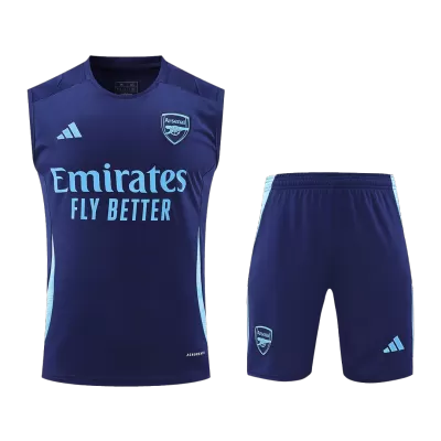 Men's Arsenal Soccer Sleeveless Training Kit (Top+Shorts) 2024/25 -Navy - Pro Jersey Shop