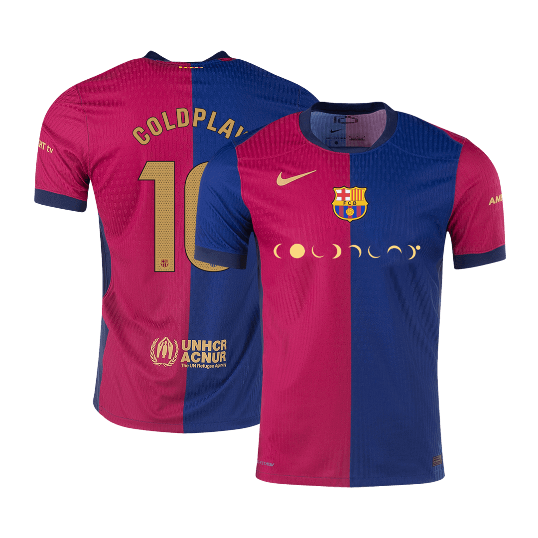 Men's Authentic COLDPLAY #10 Barcelona x COLDPLAY Home Soccer Jersey Shirt - Player Version - Pro Jersey Shop