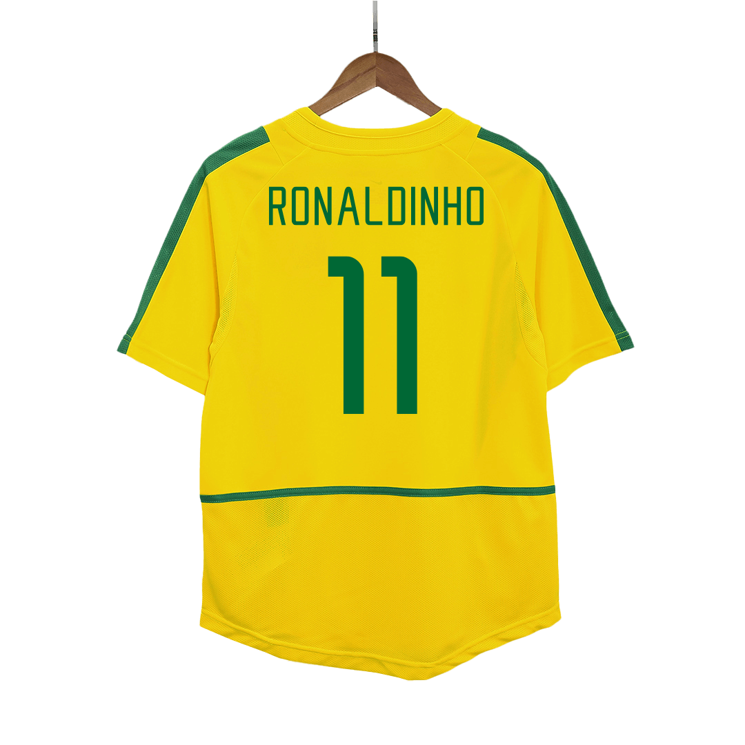Retro 2002/03 RONALDINHO #11 Brazil Home Soccer Jersey - Pro Jersey Shop