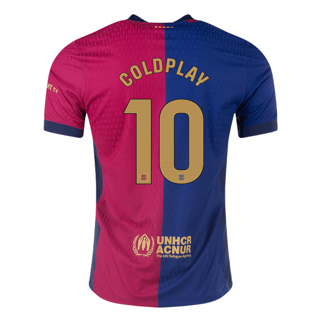 Men's Authentic COLDPLAY #10 Barcelona x COLDPLAY Home Soccer Jersey Shirt - Player Version - Pro Jersey Shop