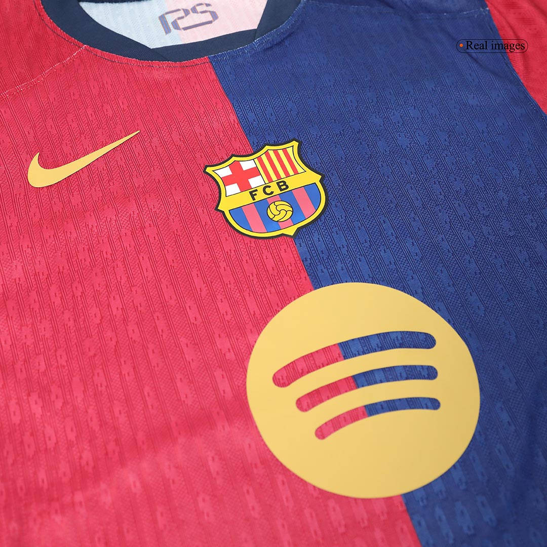 Men's Authentic Barcelona 125th Anniversary Home Soccer Jersey Shirt Spotify Logo Without Text - Player Version - Pro Jersey Shop