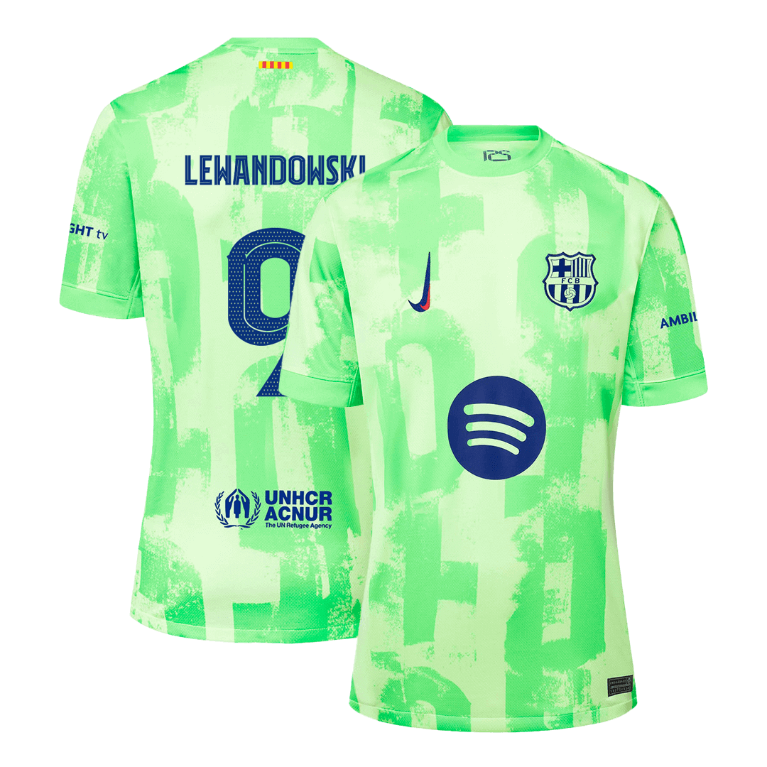 Premium Quality Men's LEWANDOWSKI #9 Barcelona Third Away Soccer Jersey Shirt Spotify Logo Without Text- Fan Version - Pro Jersey Shop
