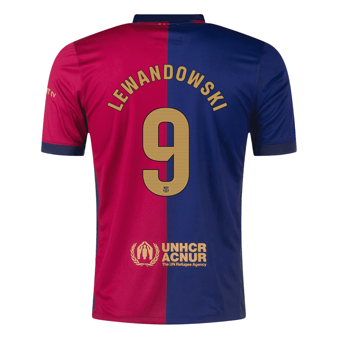 Men's LEWANDOWSKI #9 Barcelona Home Soccer Jersey Shirt Spotify Logo Without Text - Fan Version - Pro Jersey Shop