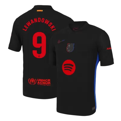 Men's Authentic LEWANDOWSKI #9 Barcelona Away Soccer Jersey Shirt 2024/25 Spotify Logo Without Text- Player Version - Pro Jersey Shop