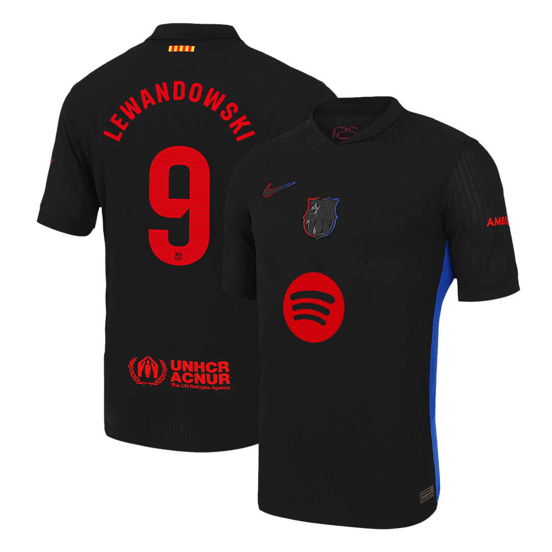 Men's Authentic LEWANDOWSKI #9 Barcelona Away Soccer Jersey Shirt Spotify Logo Without Text- Player Version - Pro Jersey Shop