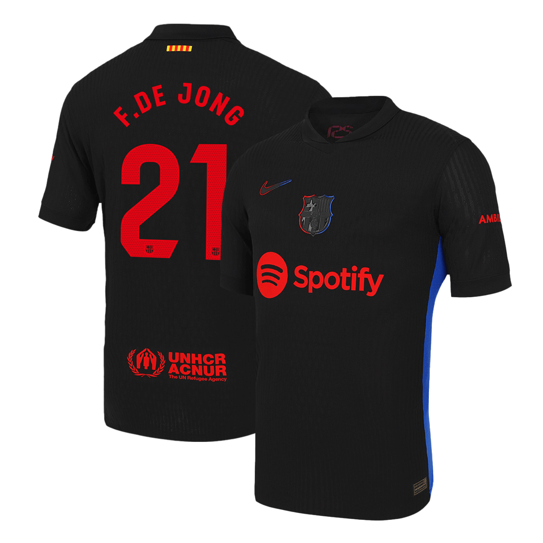 Men's Authentic F.DE JONG #21 Barcelona Away Soccer Jersey Shirt - Player Version - Pro Jersey Shop