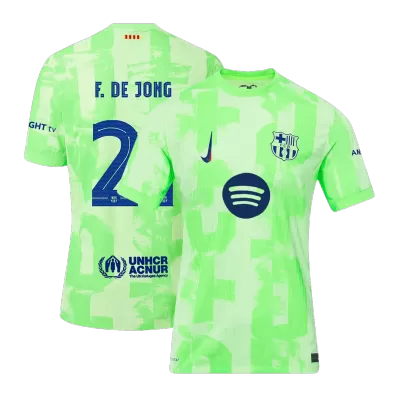 UCL Men's Authentic F.DE JONG #21 Barcelona Third Away Soccer Jersey Shirt 2024/25 Spotify Logo Without Text- Player Version - Pro Jersey Shop