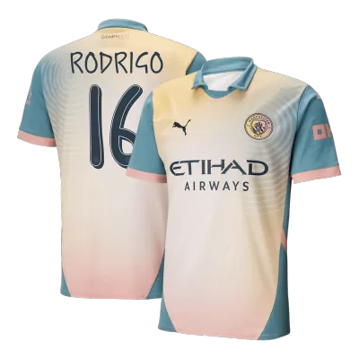 UCL Men's RODRIGO #16 Manchester City Fourth Away Soccer Jersey Shirt 2024/25 Definitely City- Fan Version - Pro Jersey Shop