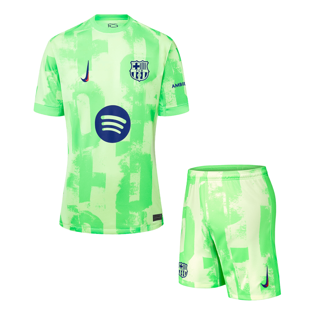 Premium Quality Men's Barcelona Third Away Soccer Jersey Kit (Jersey+Shorts) Spotify Logo Without Text - Pro Jersey Shop