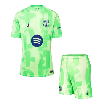 Premium Quality Men's Barcelona Third Away Soccer Jersey Kit (Jersey+Shorts) 2024/25 Spotify Logo Without Text - Pro Jersey Shop